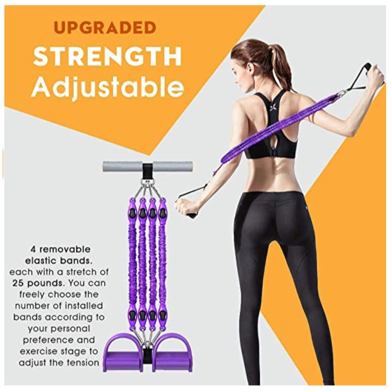 Multifunction Fitness Pedal Exerciser – Elastic Pull Rope Home Workout Equipment