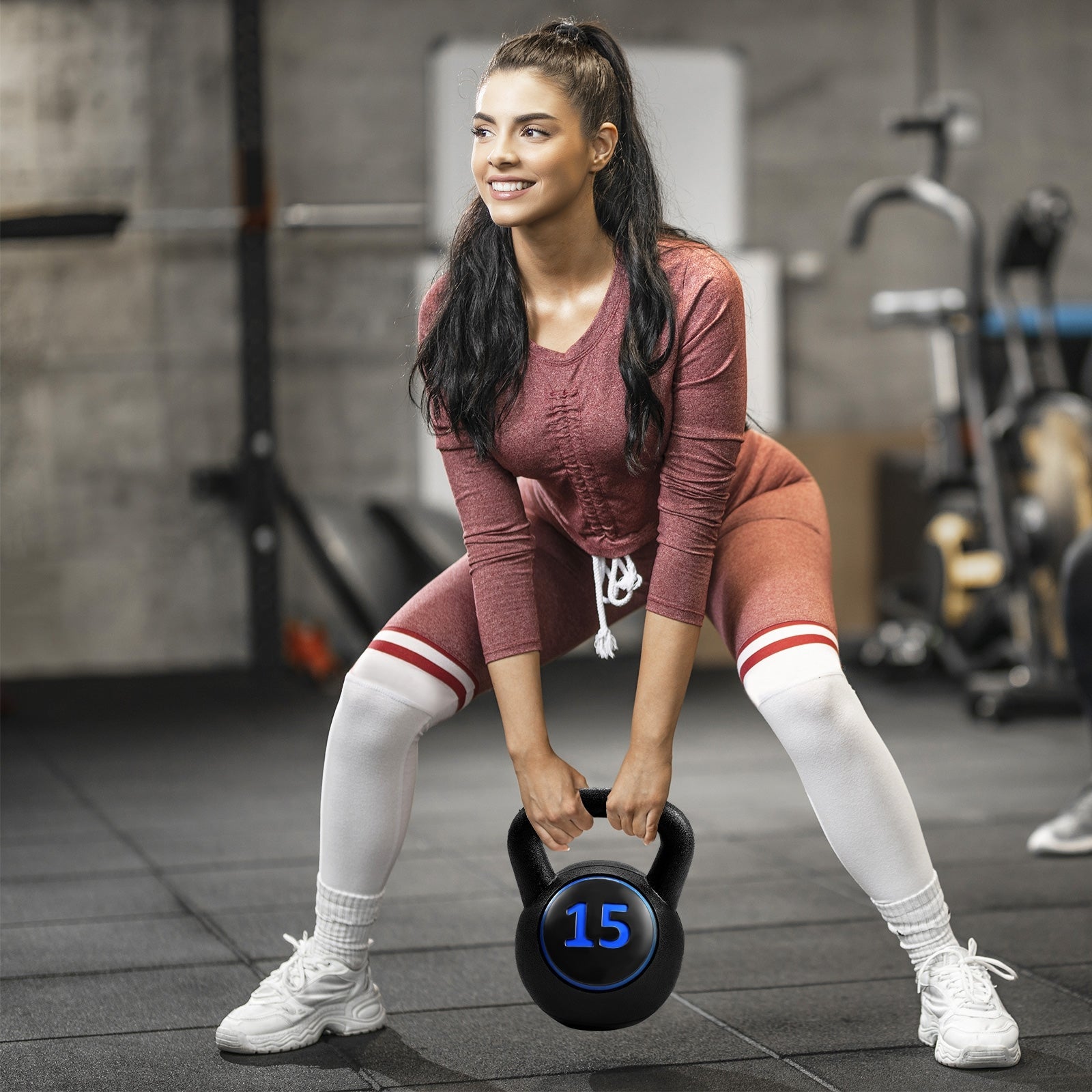 3-Piece Kettlebell Weight Set – 5 lb, 10 lb & 15 lb Strength Training Weights