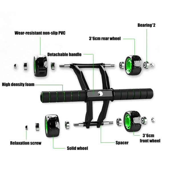 Four-Wheeled Abdominal Roller – Home Core & Ab Exercise Fitness Equipment