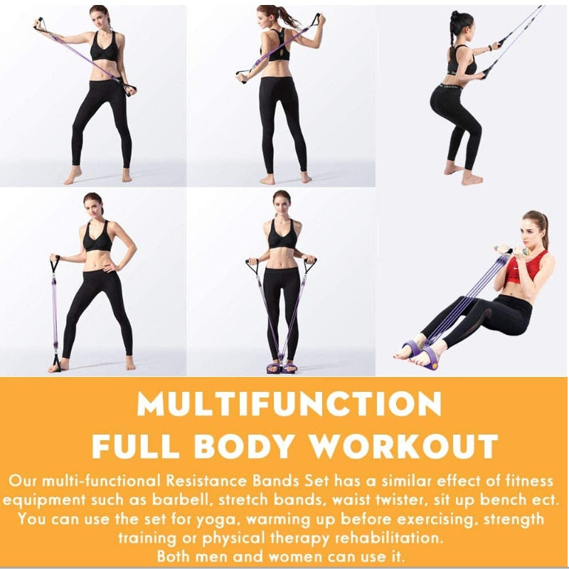 Multifunction Fitness Pedal Exerciser – Elastic Pull Rope Home Workout Equipment