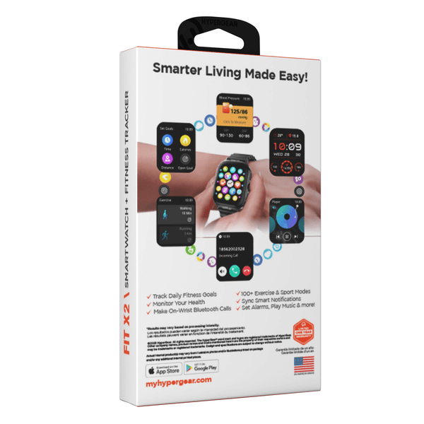 FIT X2 Smartwatch – 2" Fitness Tracker with Heart Rate & Call Function