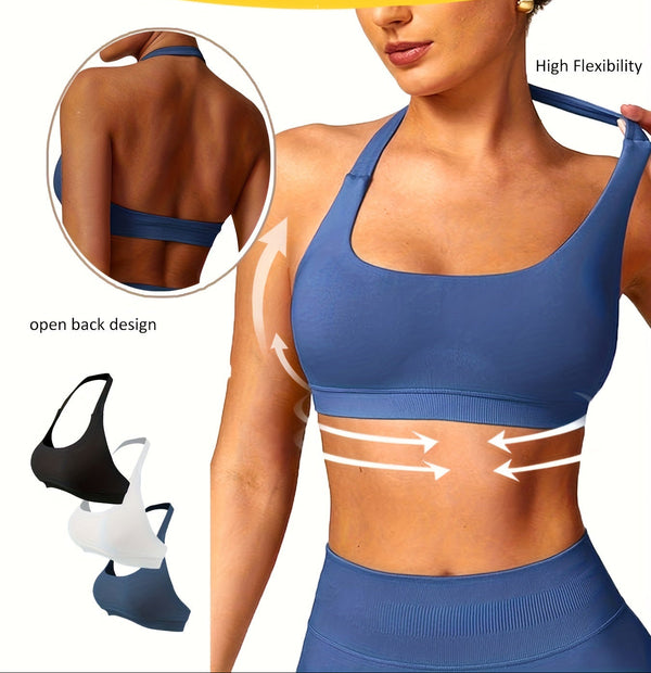 3-Pack Seamless Yoga Bras for Women – Breathable Wire-Free Sports Bra Set