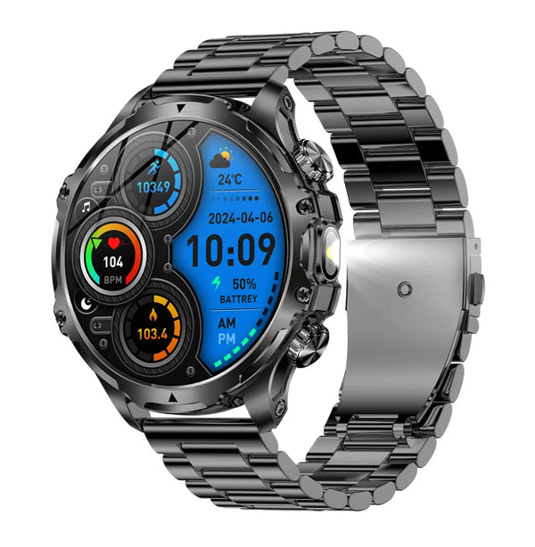 AK75 Smart Watch – Outdoor Fitness Tracker with Flashlight & Bluetooth Calling