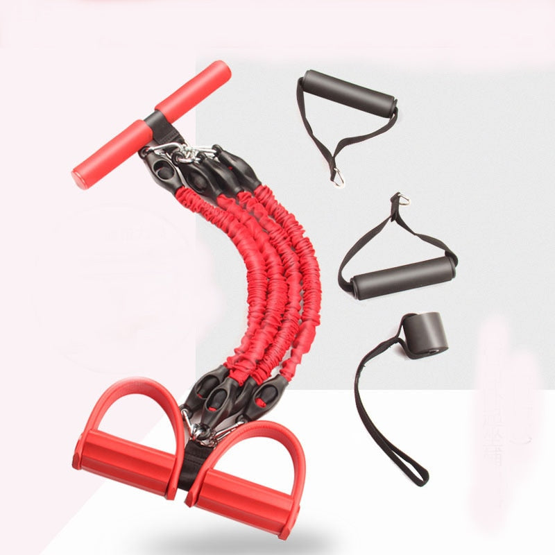 Multifunction Fitness Pedal Exerciser – Elastic Pull Rope Home Workout Equipment
