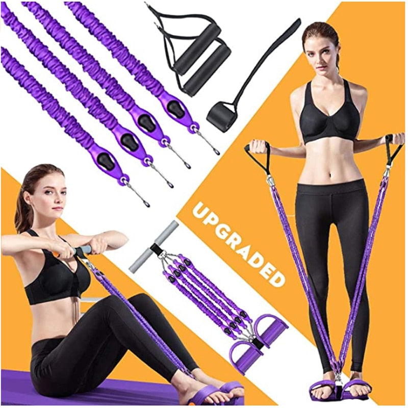 Multifunction Fitness Pedal Exerciser – Elastic Pull Rope Home Workout Equipment