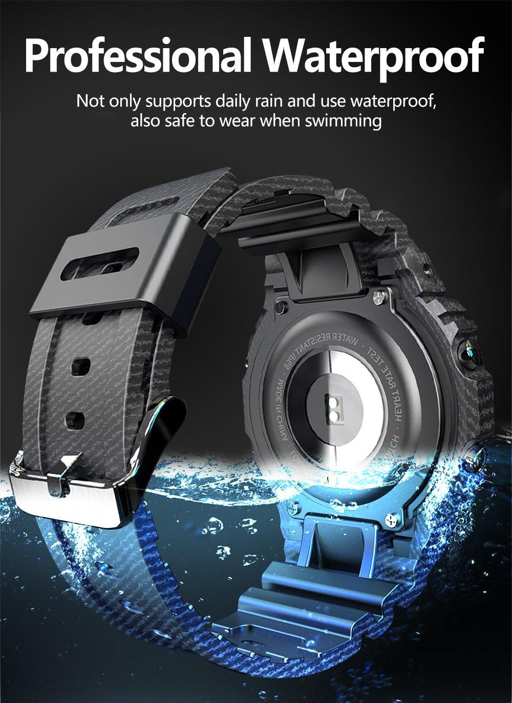 Military Smartwatch for Men & Women – Fitness Tracker with Heart Rate & Notifications
