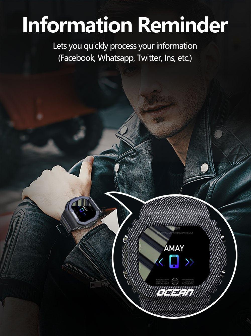Military Smartwatch for Men & Women – Fitness Tracker with Heart Rate & Notifications