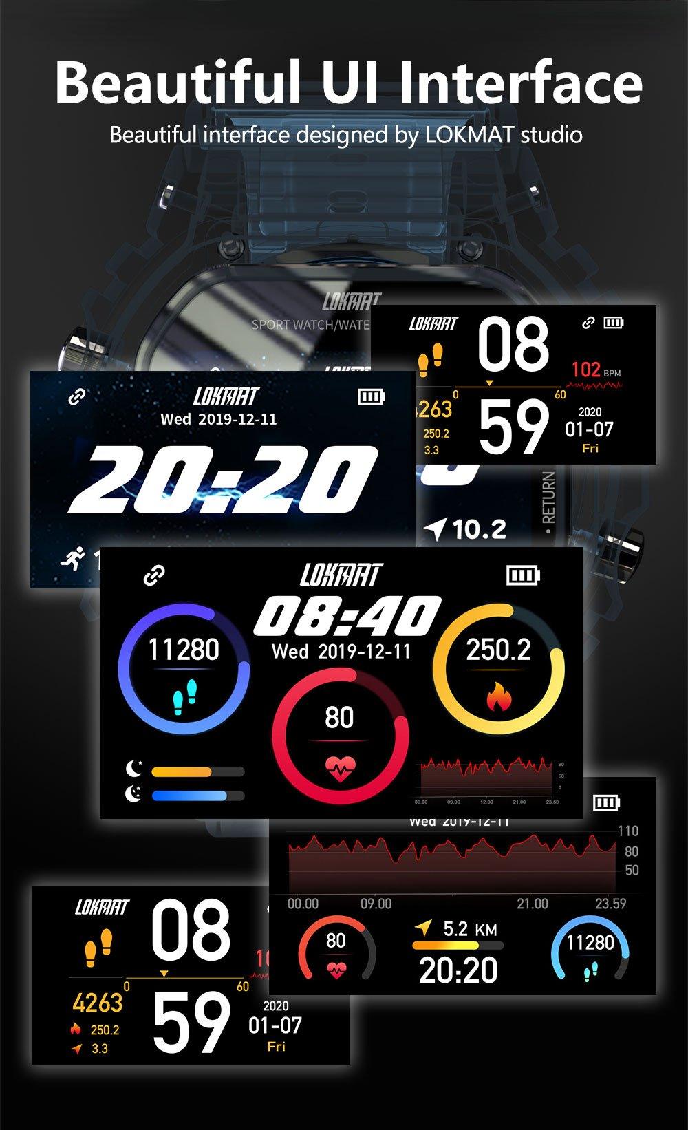 Military Smartwatch for Men & Women – Fitness Tracker with Heart Rate & Notifications