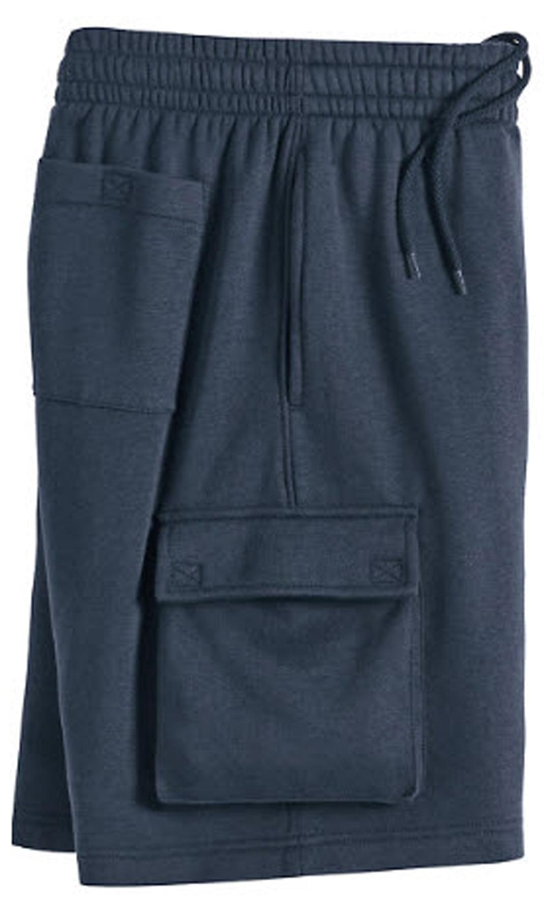 Men's Fleece Cargo Shorts – Elastic Waist Multi-Pocket Sweat Shorts