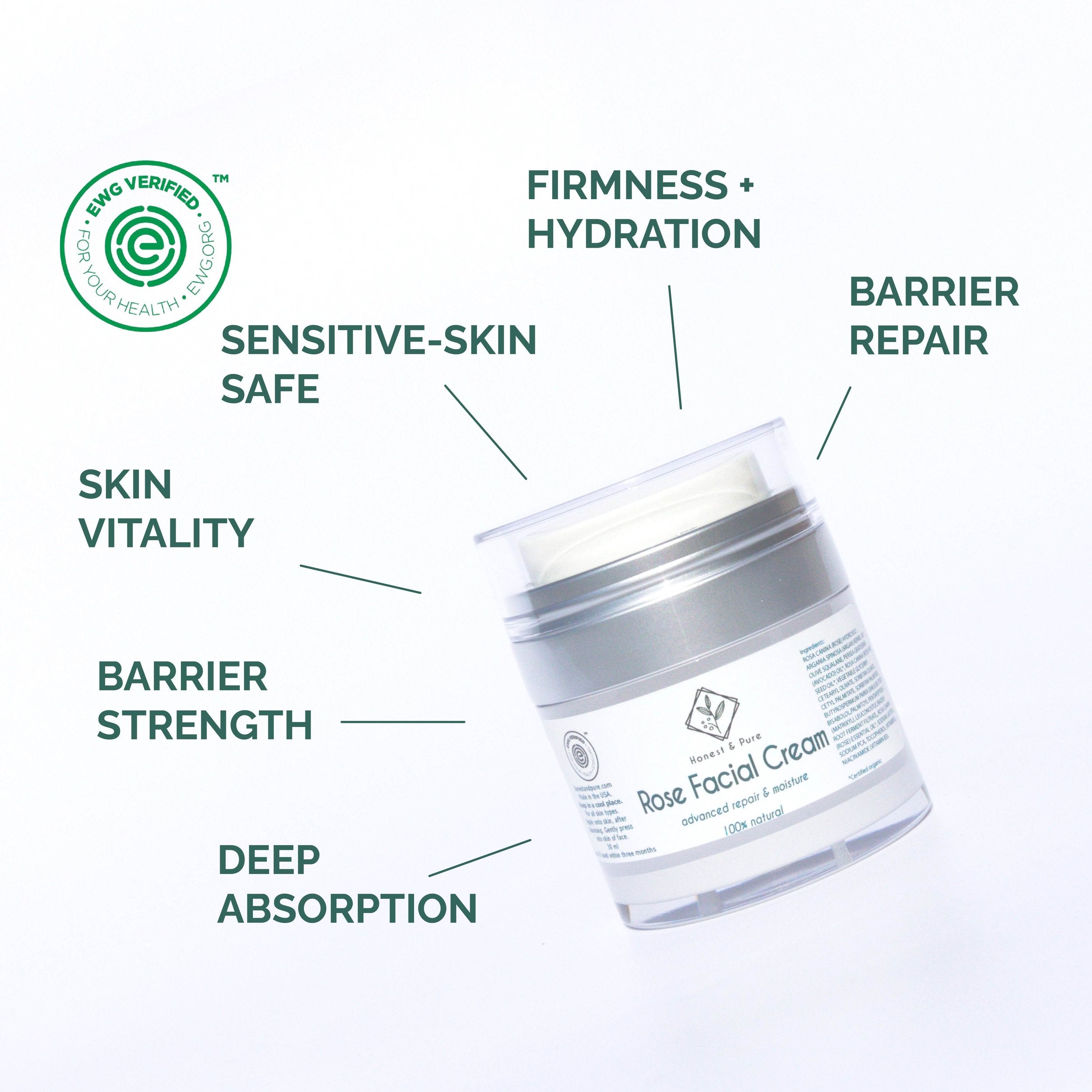 Rose Anti-Aging Face Cream and Moisturizer for Hydrated Skin Care