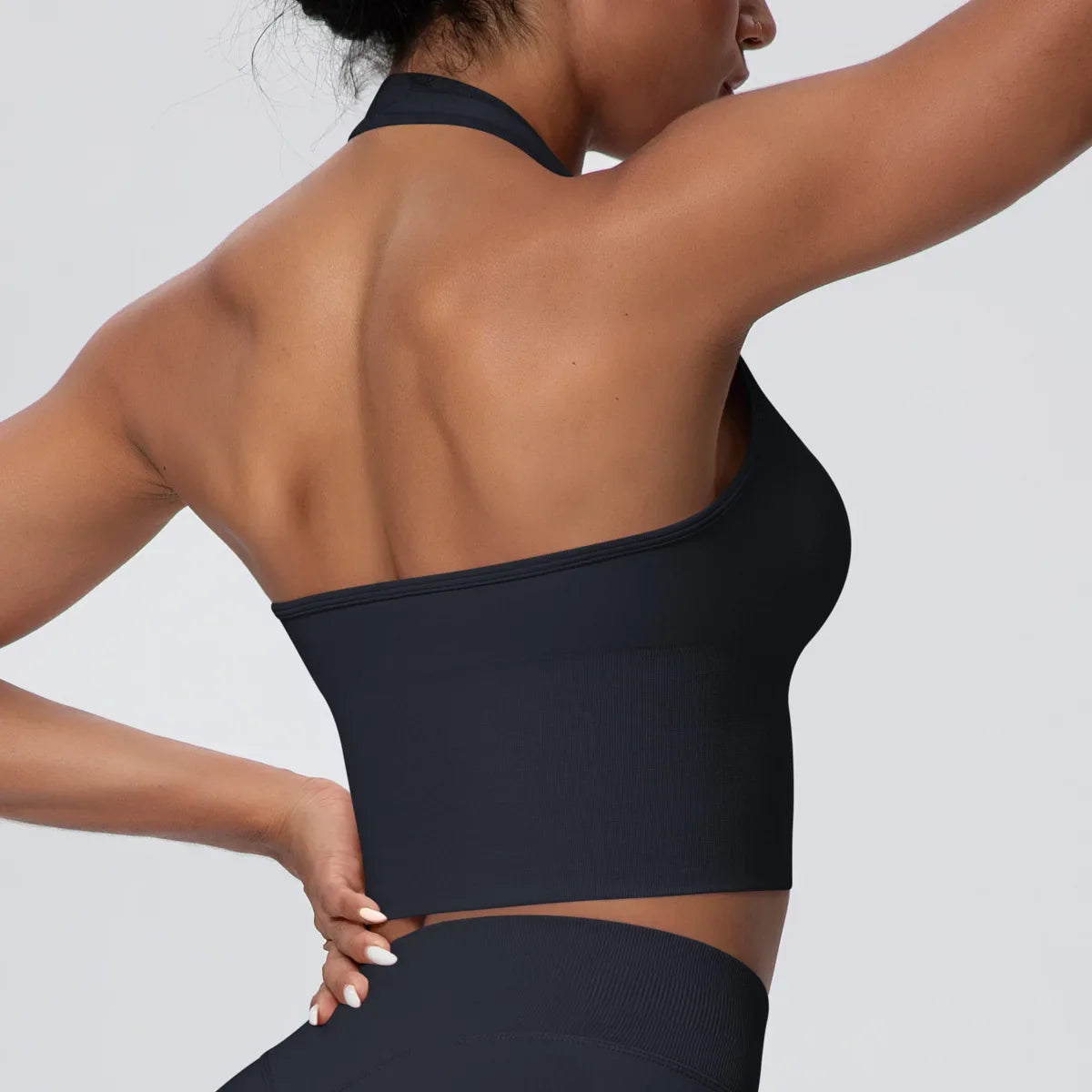 Women's Halter Neck Gym Top – Backless Running & Yoga Activewear