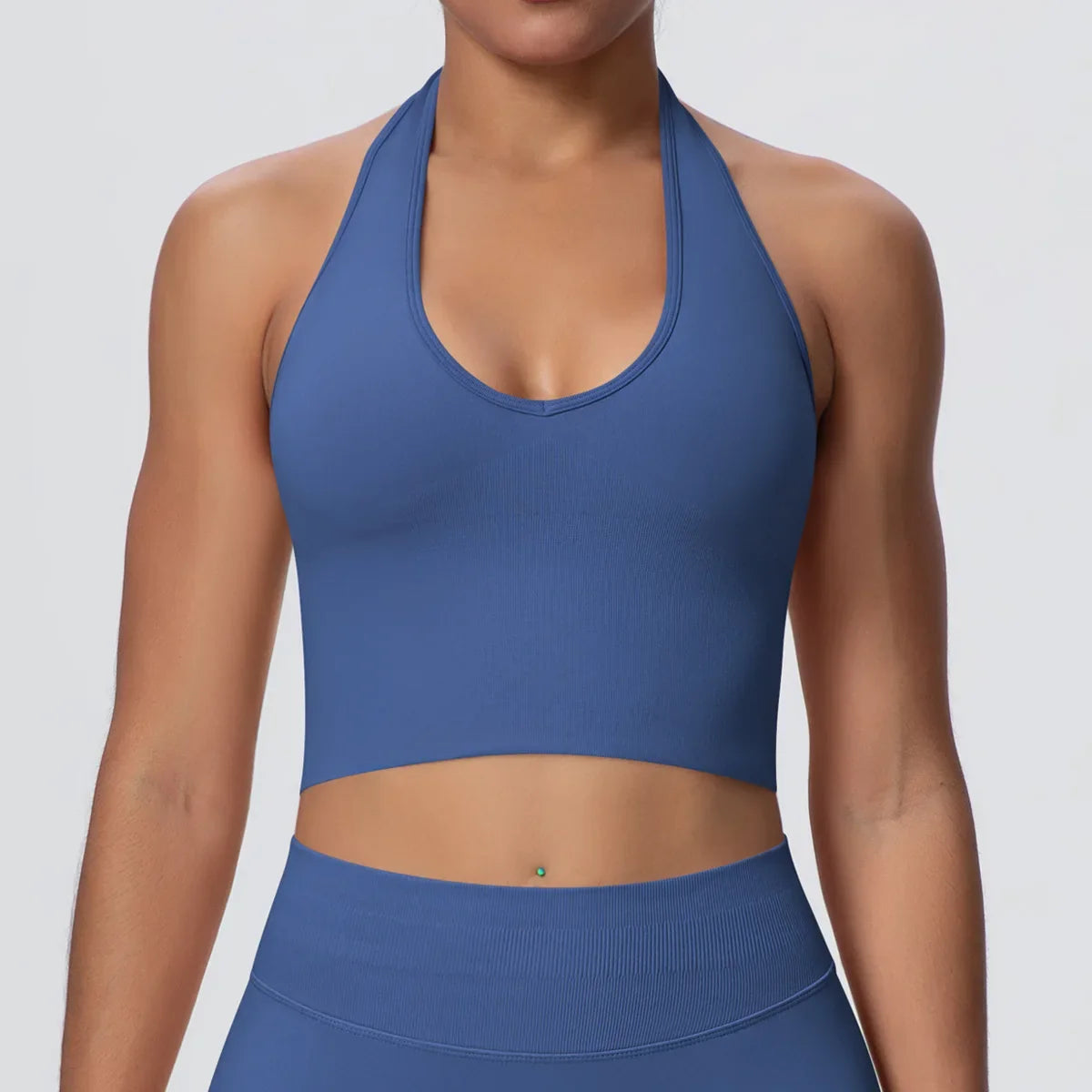 Women's Halter Neck Gym Top – Backless Running & Yoga Activewear