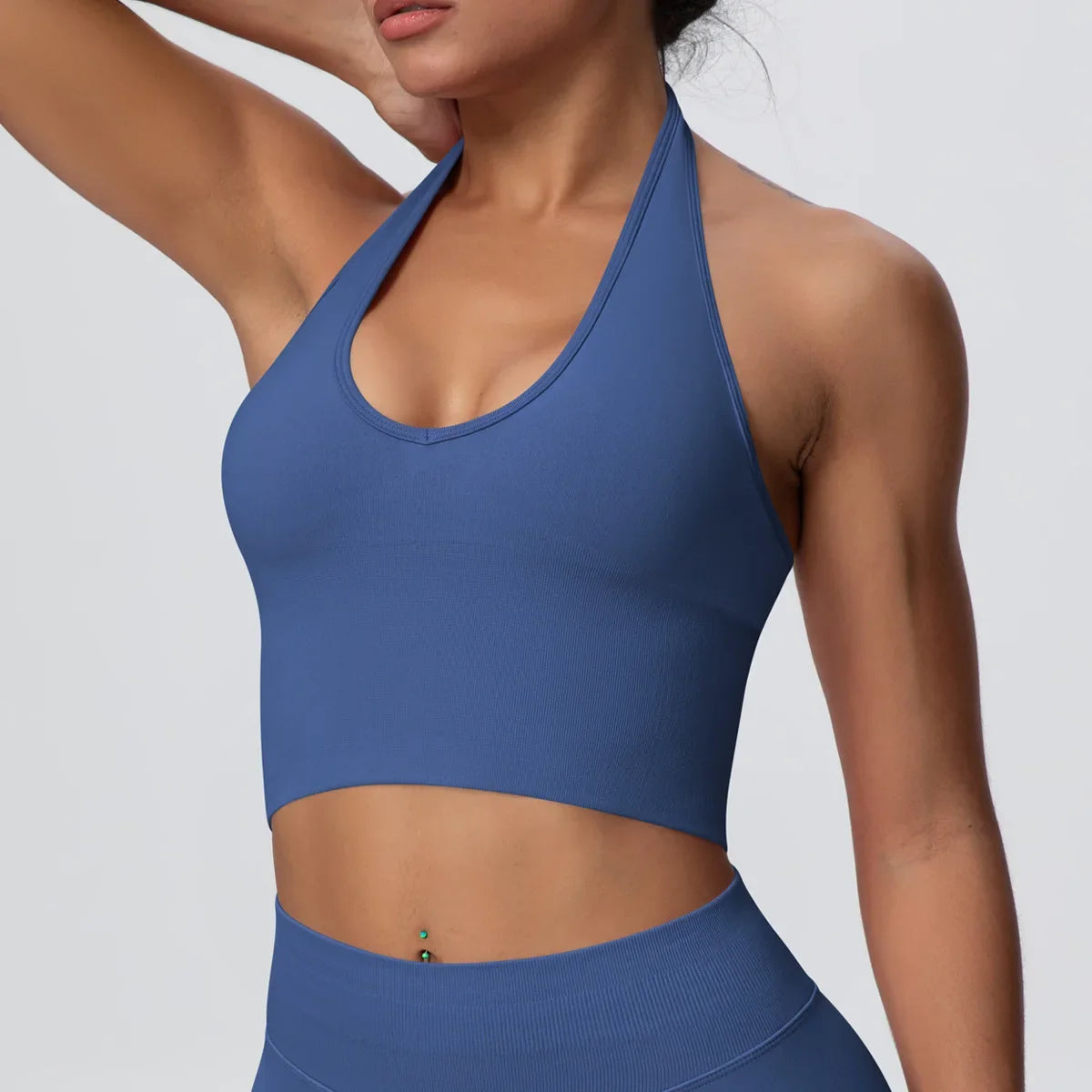 Women's Halter Neck Gym Top – Backless Running & Yoga Activewear