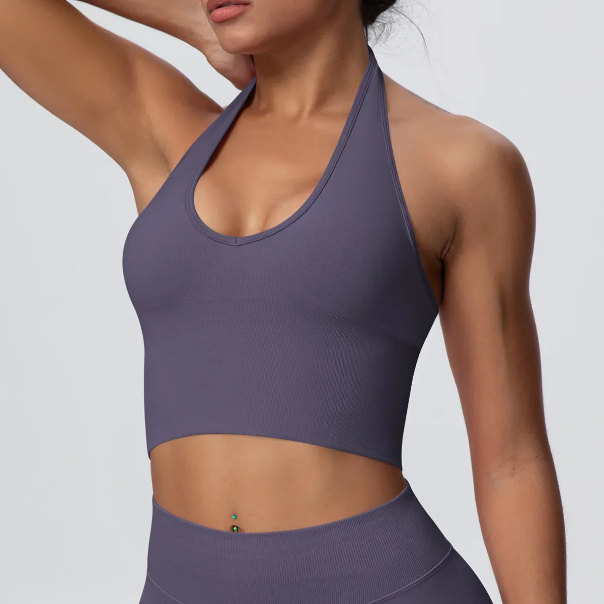 Women's Halter Neck Gym Top – Backless Running & Yoga Activewear
