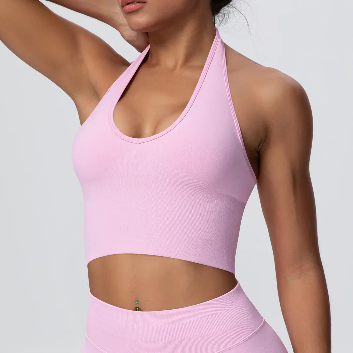 Women's Halter Neck Gym Top – Backless Running & Yoga Activewear