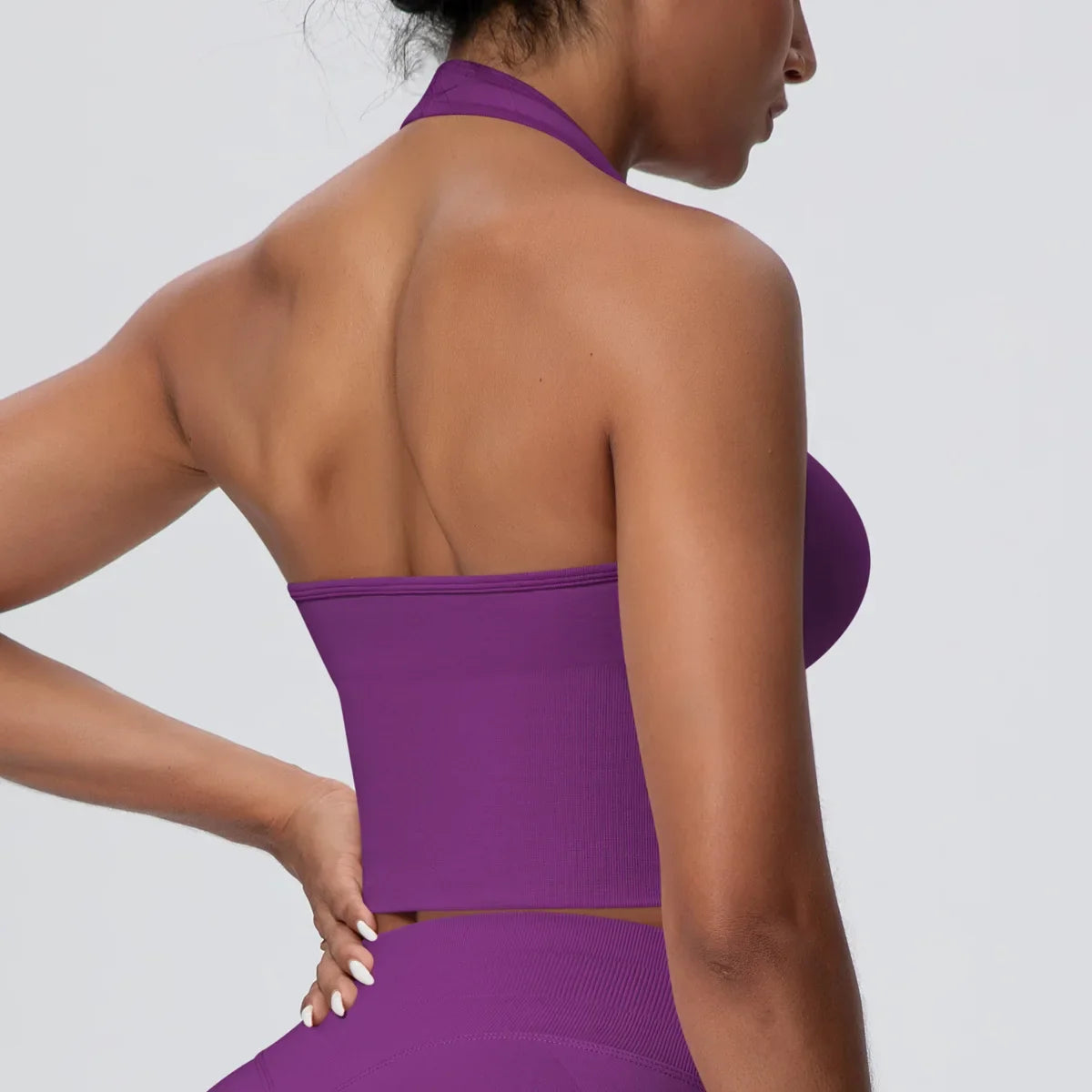 Women's Halter Neck Gym Top – Backless Running & Yoga Activewear