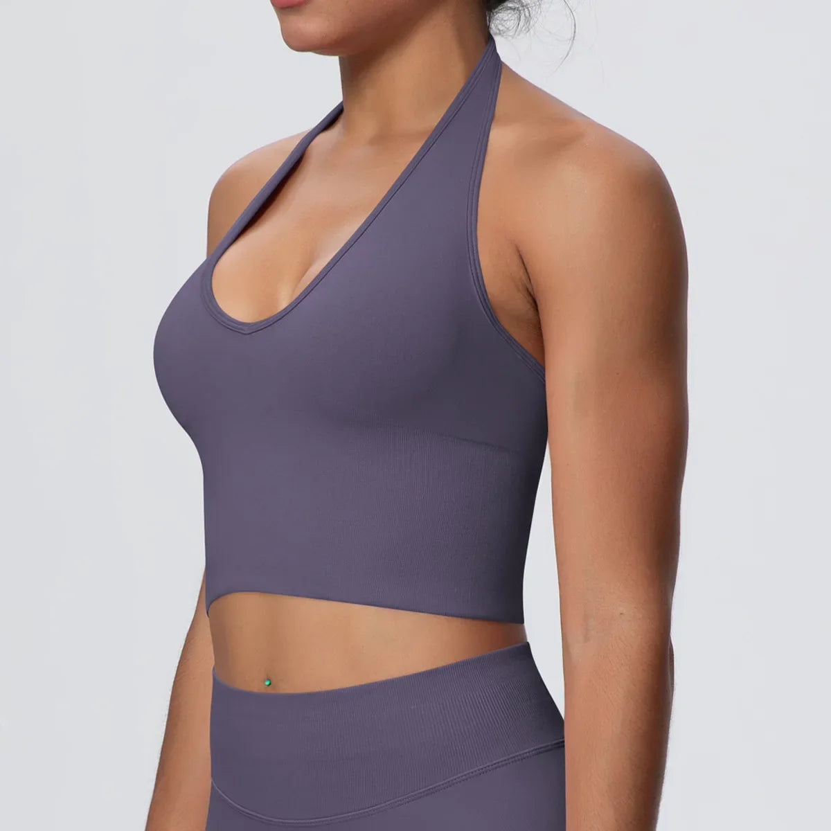 Women's Halter Neck Gym Top – Backless Running & Yoga Activewear