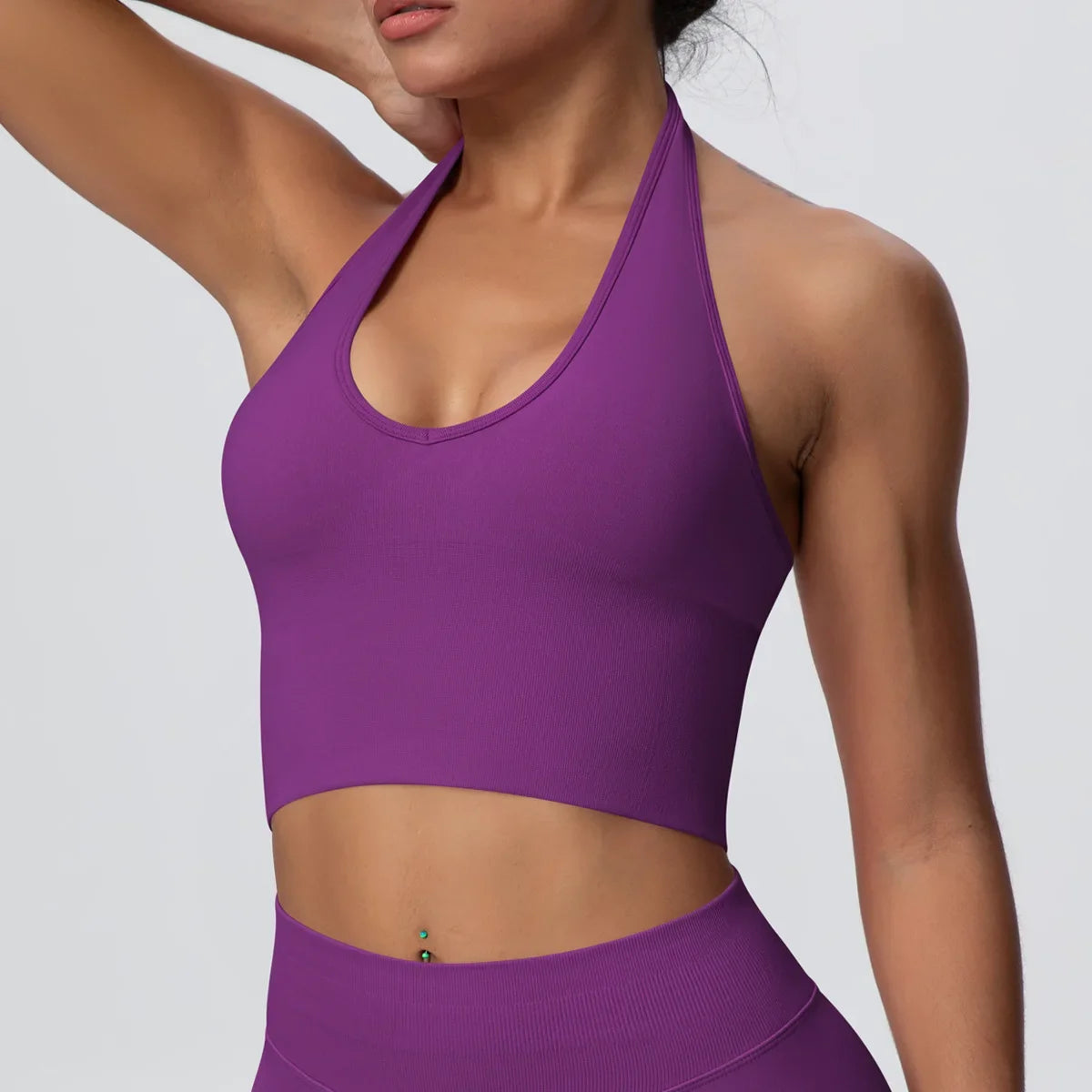Women's Halter Neck Gym Top – Backless Running & Yoga Activewear