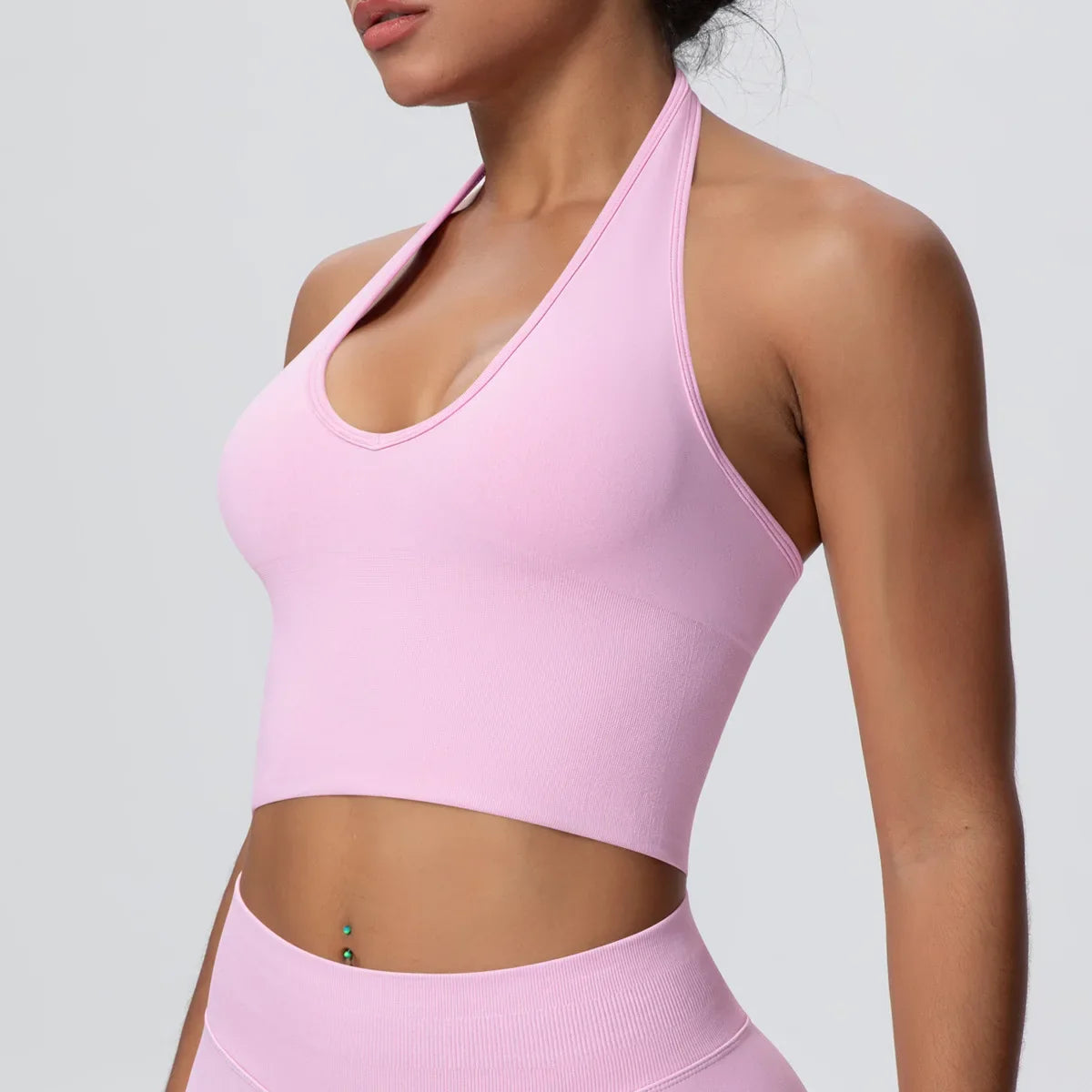 Women's Halter Neck Gym Top – Backless Running & Yoga Activewear