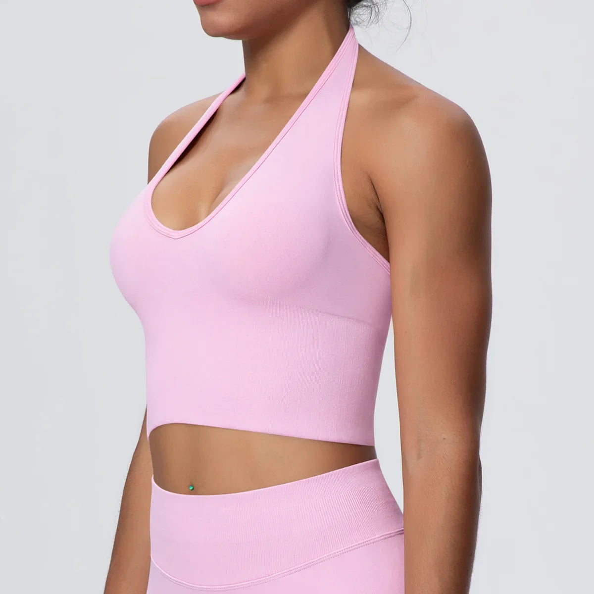 Women's Halter Neck Gym Top – Backless Running & Yoga Activewear