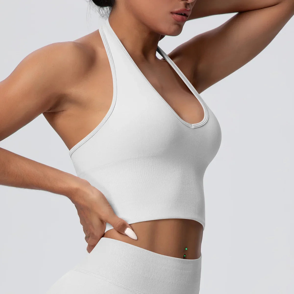 Women's Halter Neck Gym Top – Backless Running & Yoga Activewear