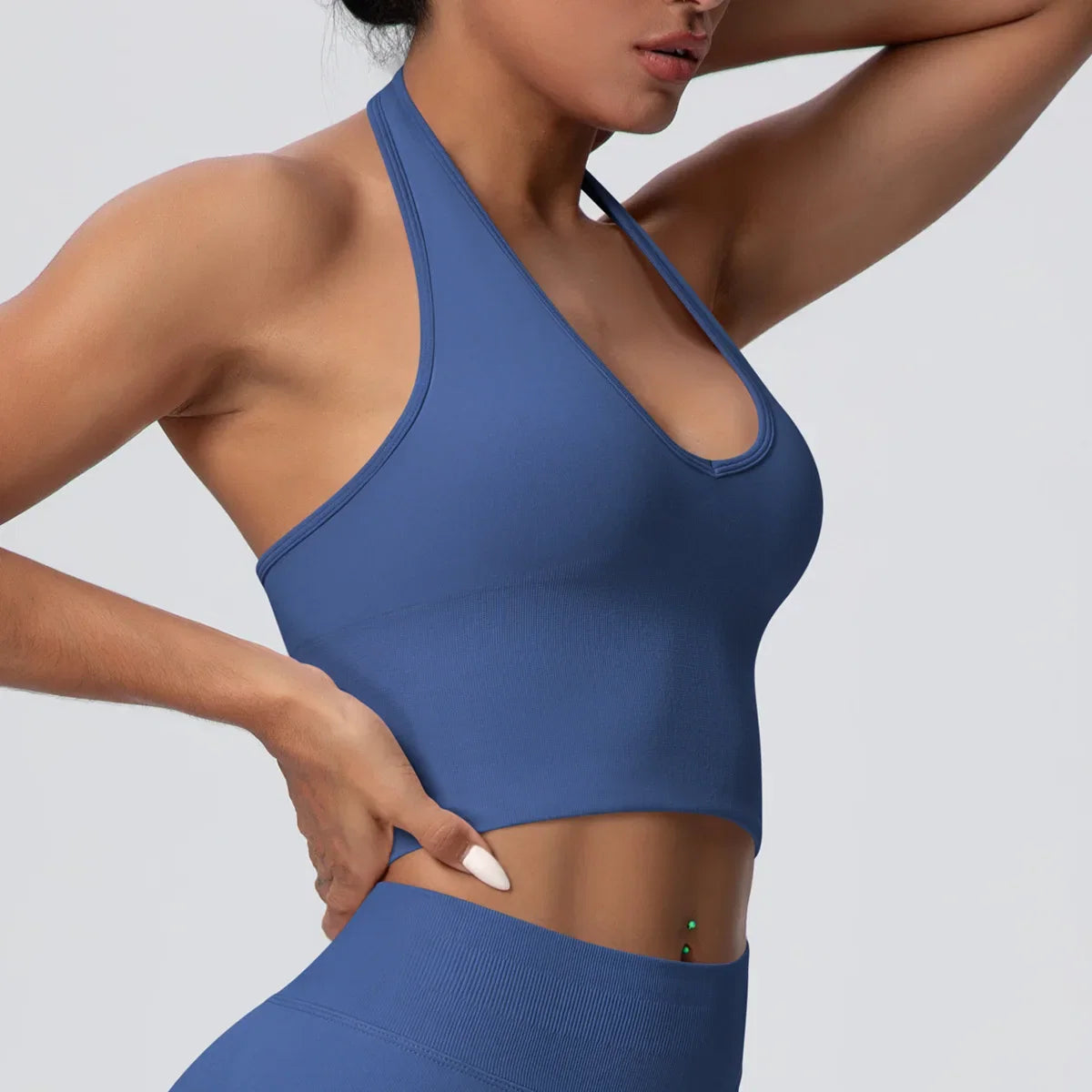 Women's Halter Neck Gym Top – Backless Running & Yoga Activewear