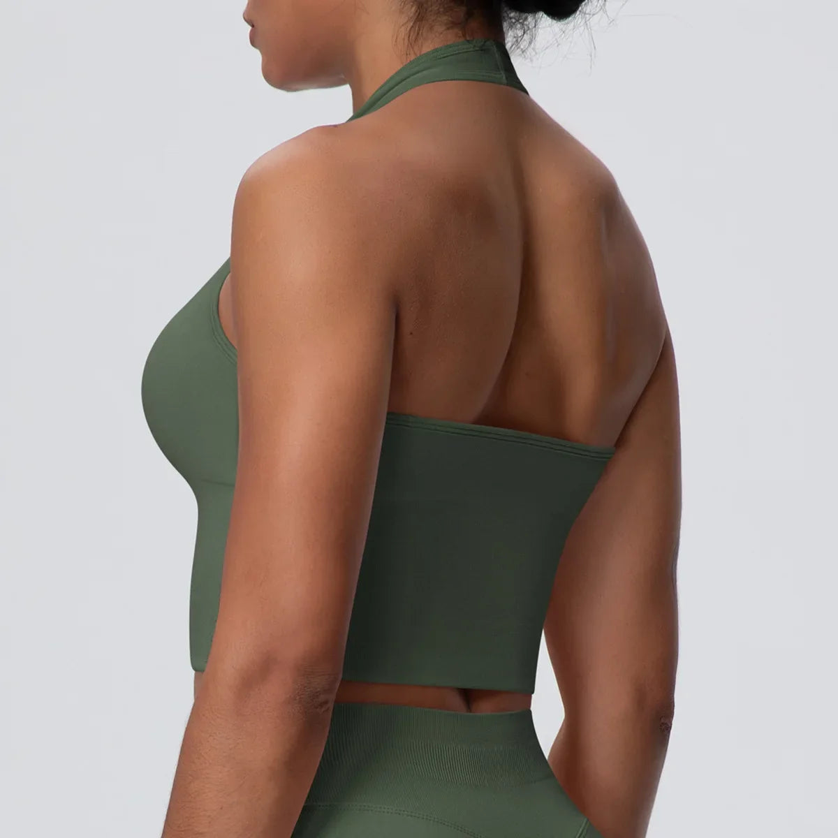 Women's Halter Neck Gym Top – Backless Running & Yoga Activewear