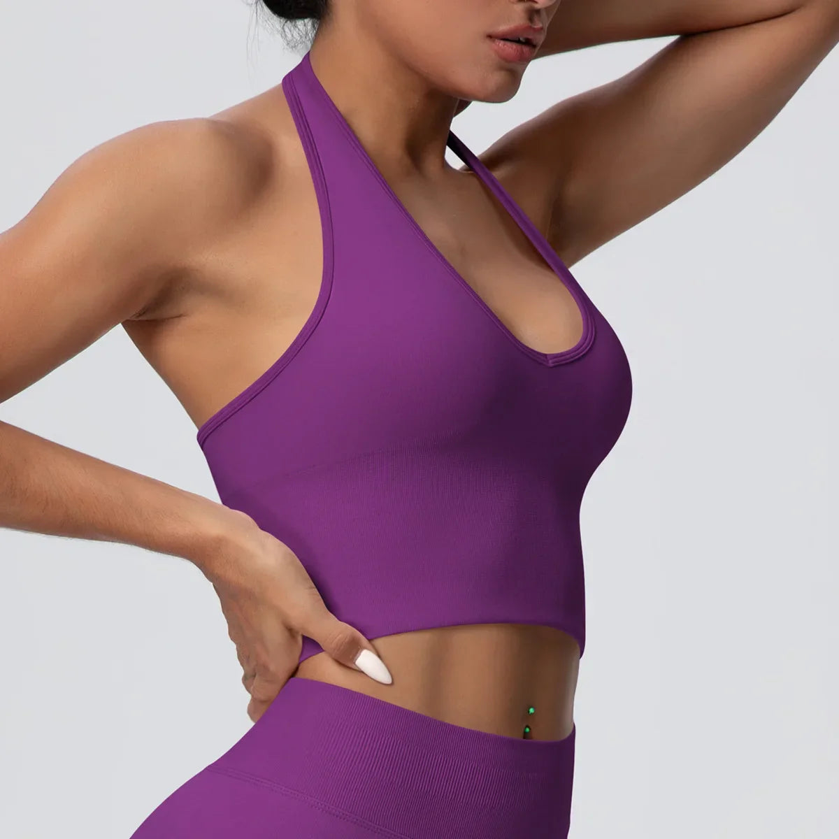 Women's Halter Neck Gym Top – Backless Running & Yoga Activewear