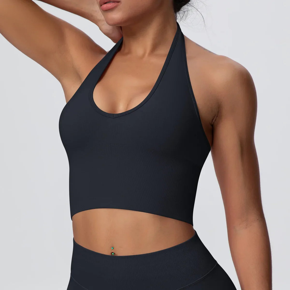 Women's Halter Neck Gym Top – Backless Running & Yoga Activewear