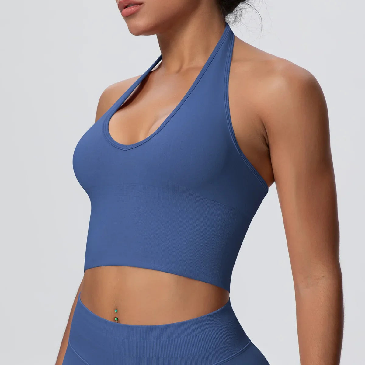 Women's Halter Neck Gym Top – Backless Running & Yoga Activewear