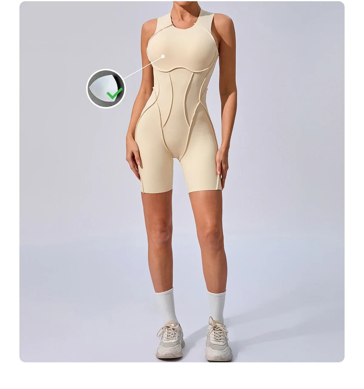 Women’s Padded Sport Jumpsuit – Fitness Bodysuit for Gym & Activewear