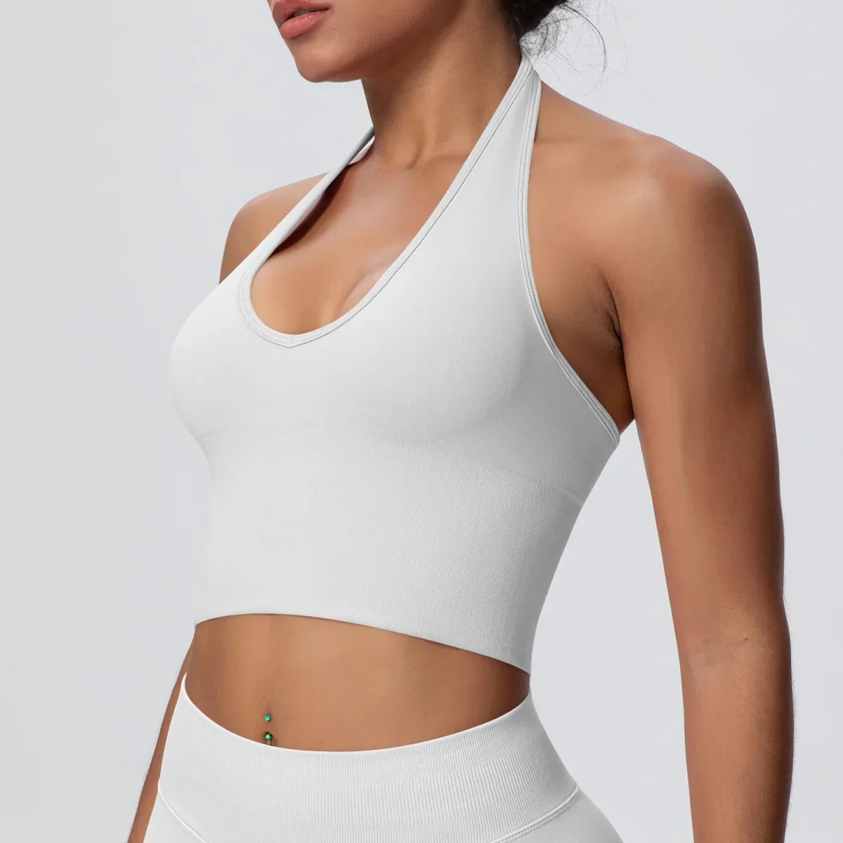 Women's Halter Neck Gym Top – Backless Running & Yoga Activewear
