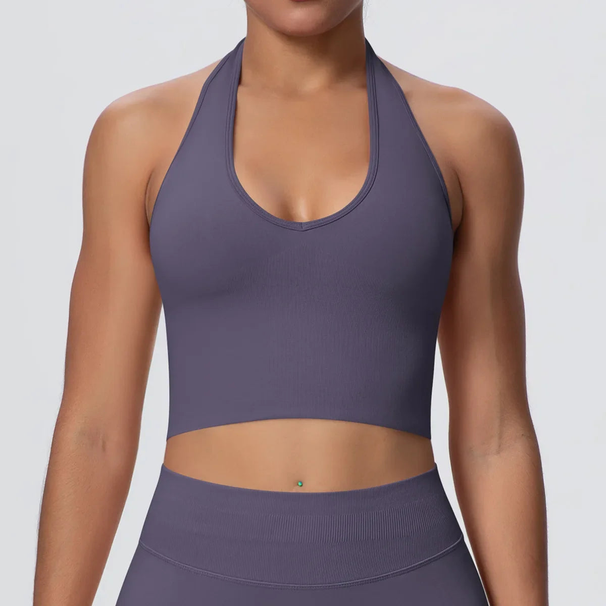 Women's Halter Neck Gym Top – Backless Running & Yoga Activewear