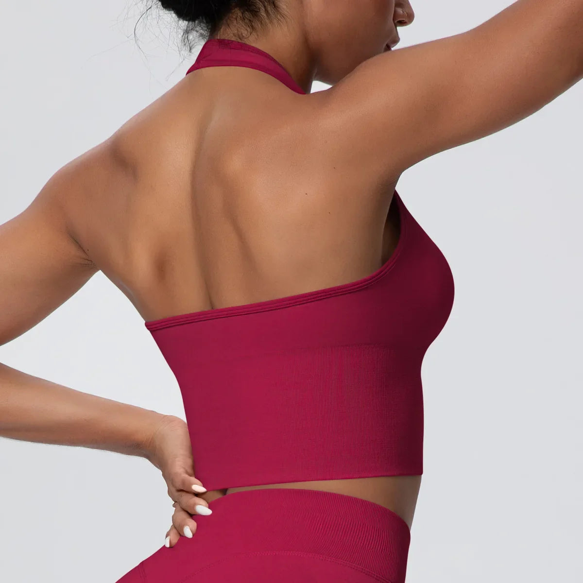 Women's Halter Neck Gym Top – Backless Running & Yoga Activewear