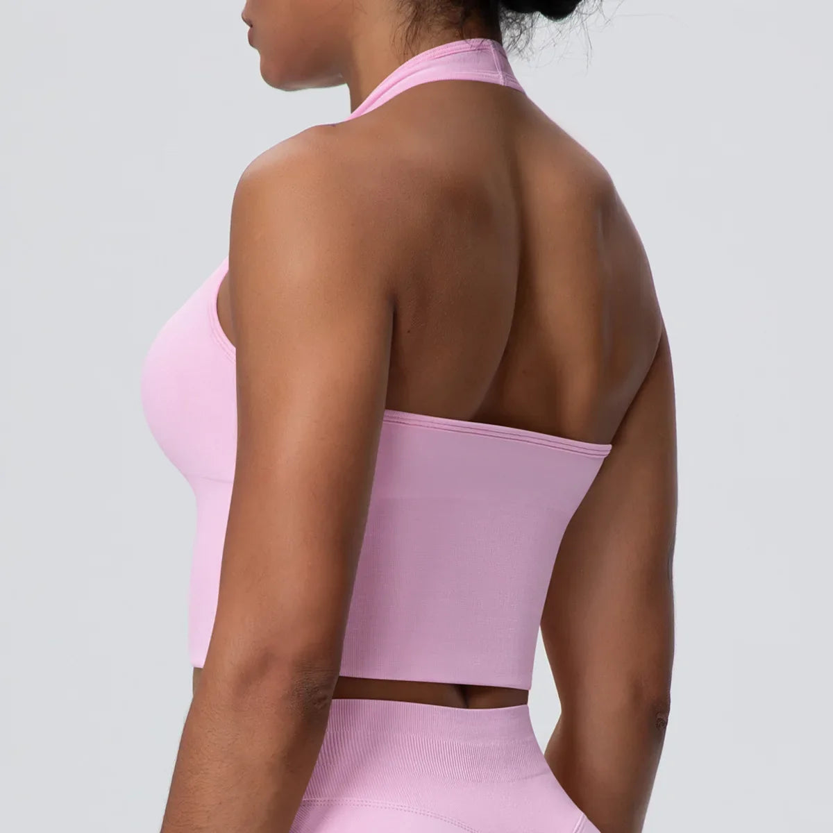 Women's Halter Neck Gym Top – Backless Running & Yoga Activewear