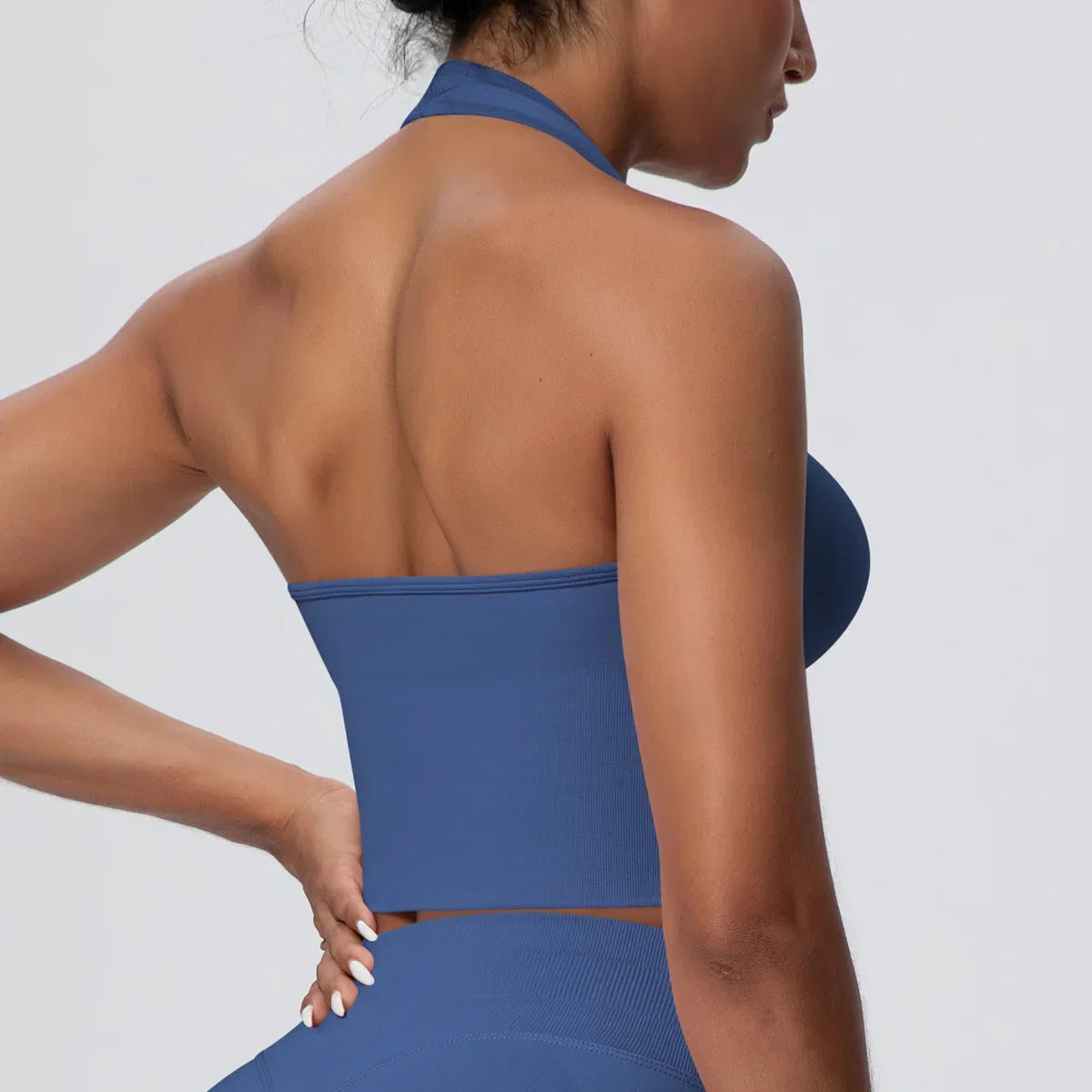 Women's Halter Neck Gym Top – Backless Running & Yoga Activewear