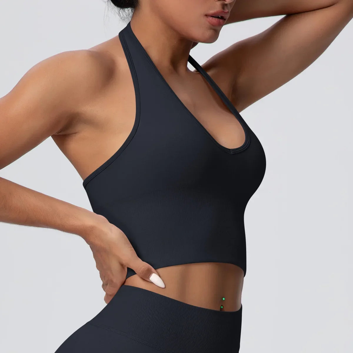 Women's Halter Neck Gym Top – Backless Running & Yoga Activewear