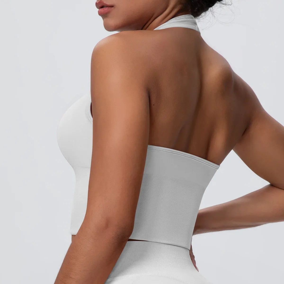 Women's Halter Neck Gym Top – Backless Running & Yoga Activewear