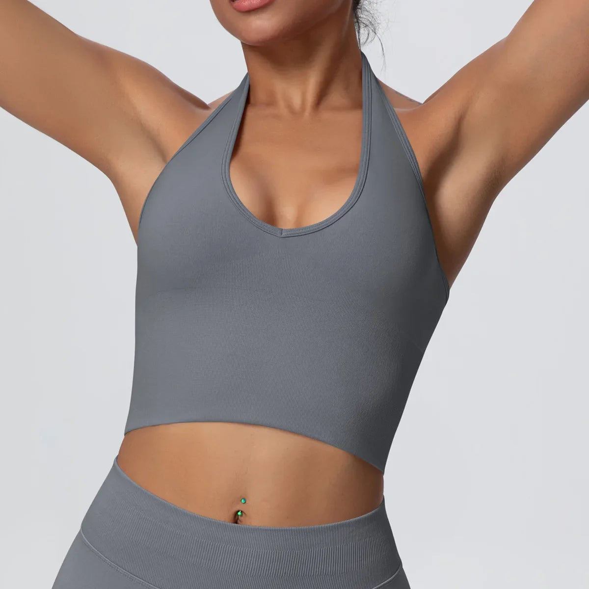 Women's Halter Neck Gym Top – Backless Running & Yoga Activewear