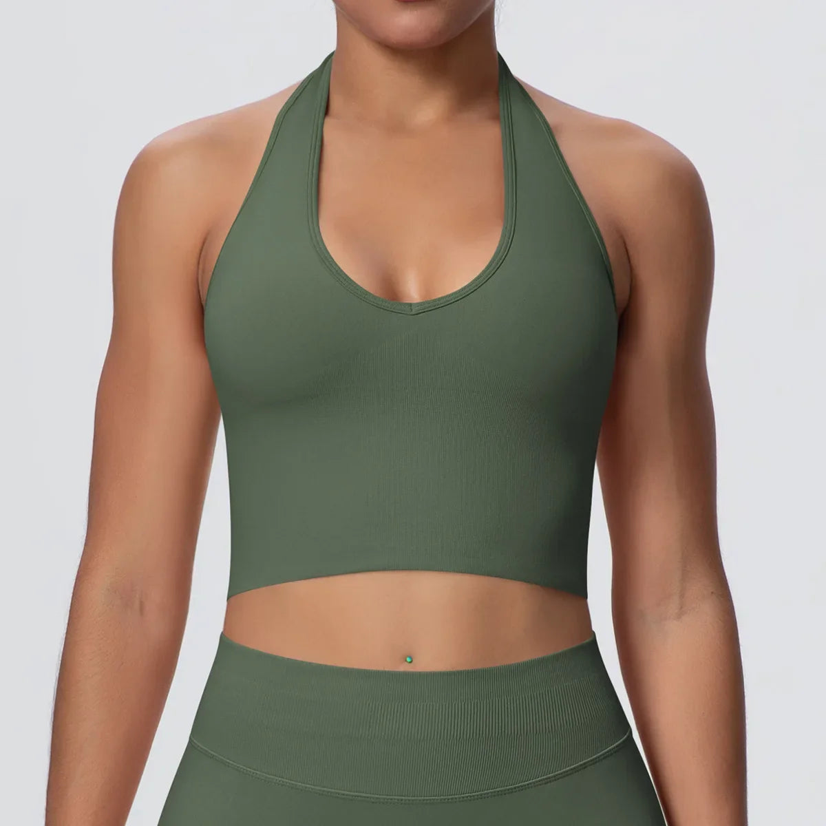 Women's Halter Neck Gym Top – Backless Running & Yoga Activewear