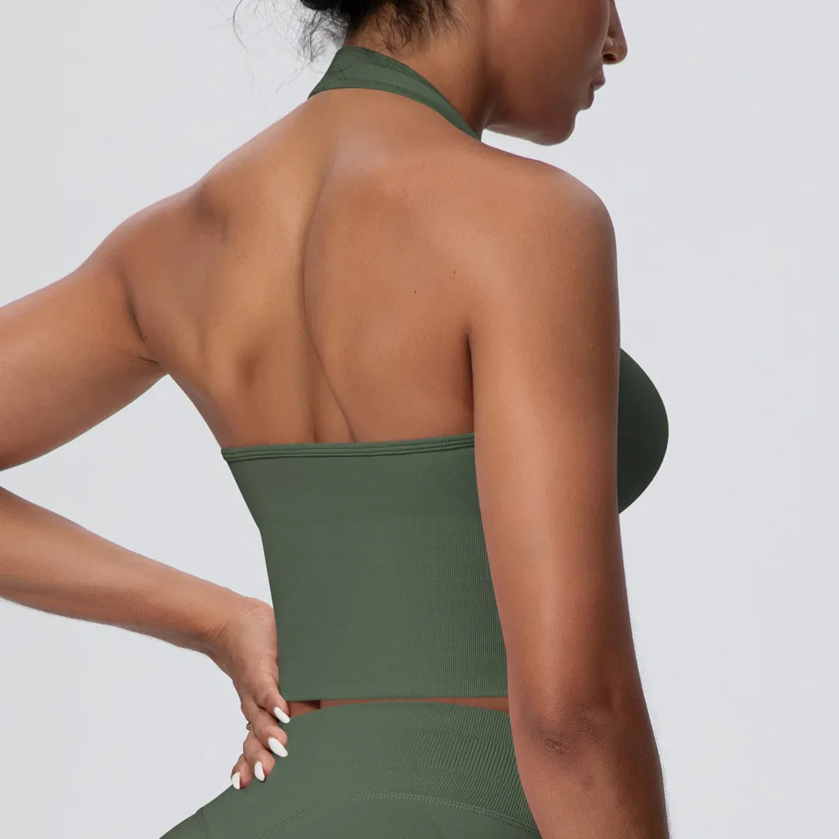 Women's Halter Neck Gym Top – Backless Running & Yoga Activewear