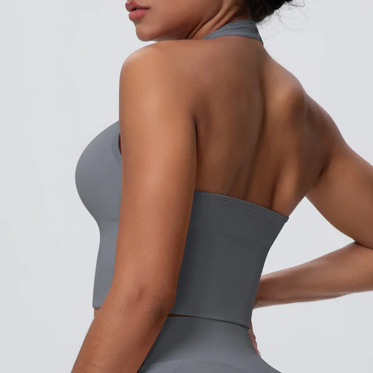 Women's Halter Neck Gym Top – Backless Running & Yoga Activewear