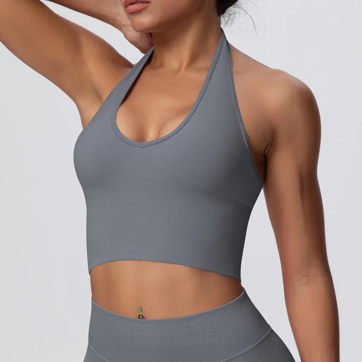 Women's Halter Neck Gym Top – Backless Running & Yoga Activewear