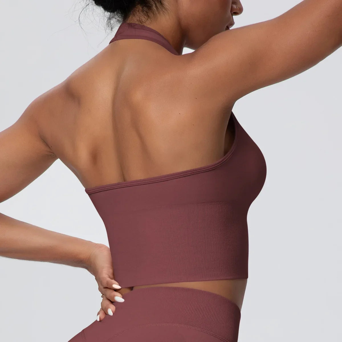 Women's Halter Neck Gym Top – Backless Running & Yoga Activewear