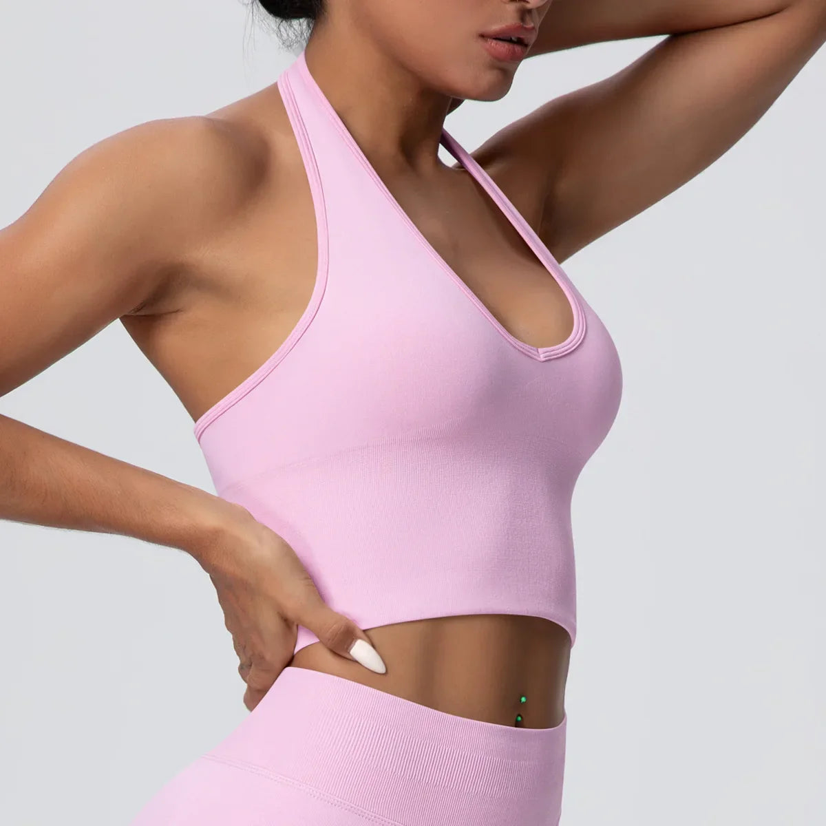 Women's Halter Neck Gym Top – Backless Running & Yoga Activewear