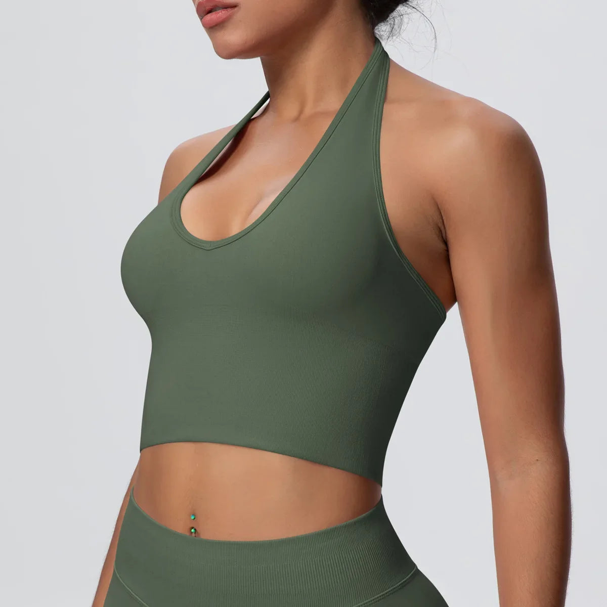 Women's Halter Neck Gym Top – Backless Running & Yoga Activewear