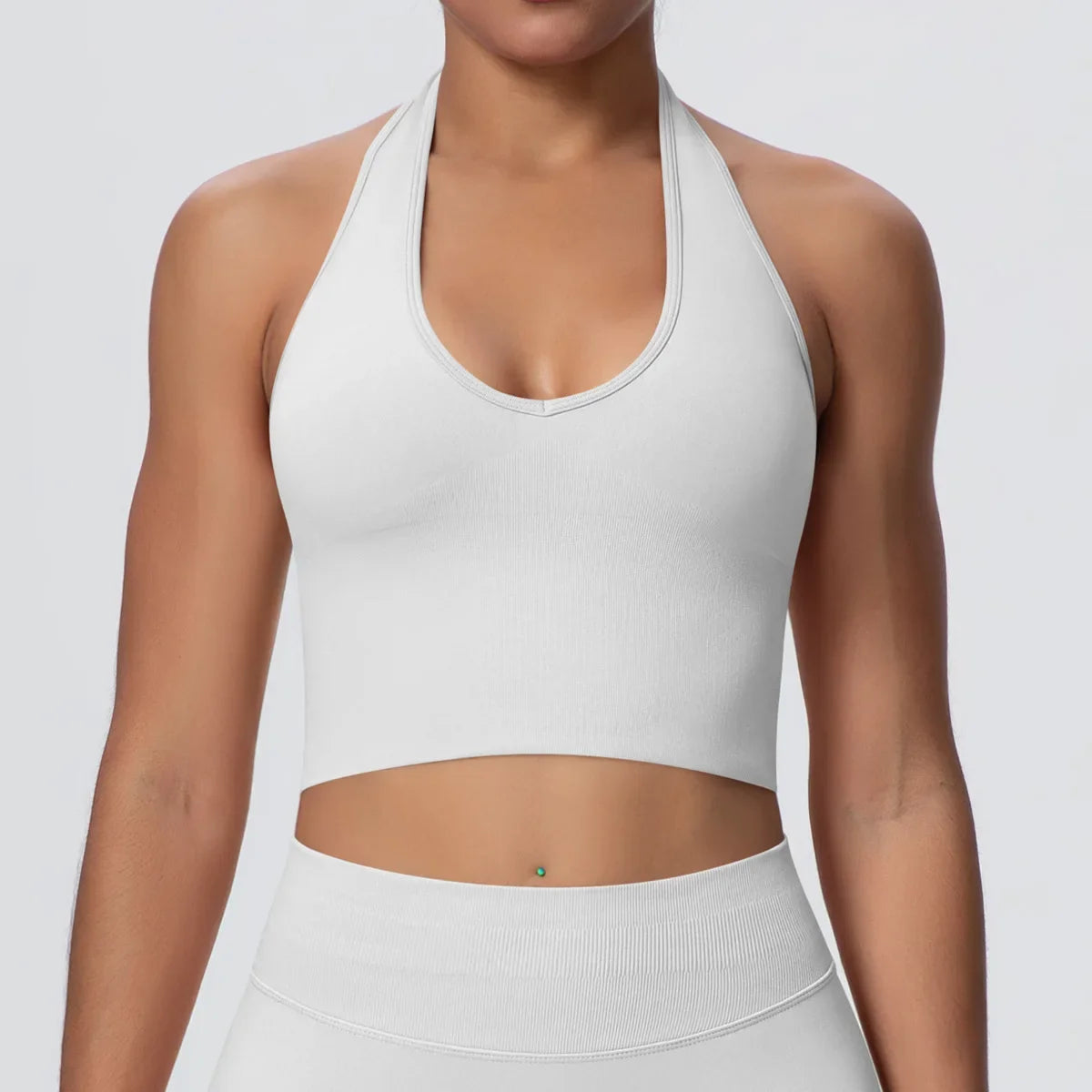 Women's Halter Neck Gym Top – Backless Running & Yoga Activewear