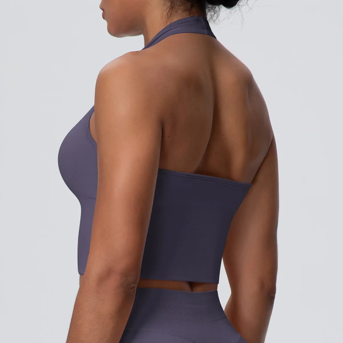 Women's Halter Neck Gym Top – Backless Running & Yoga Activewear