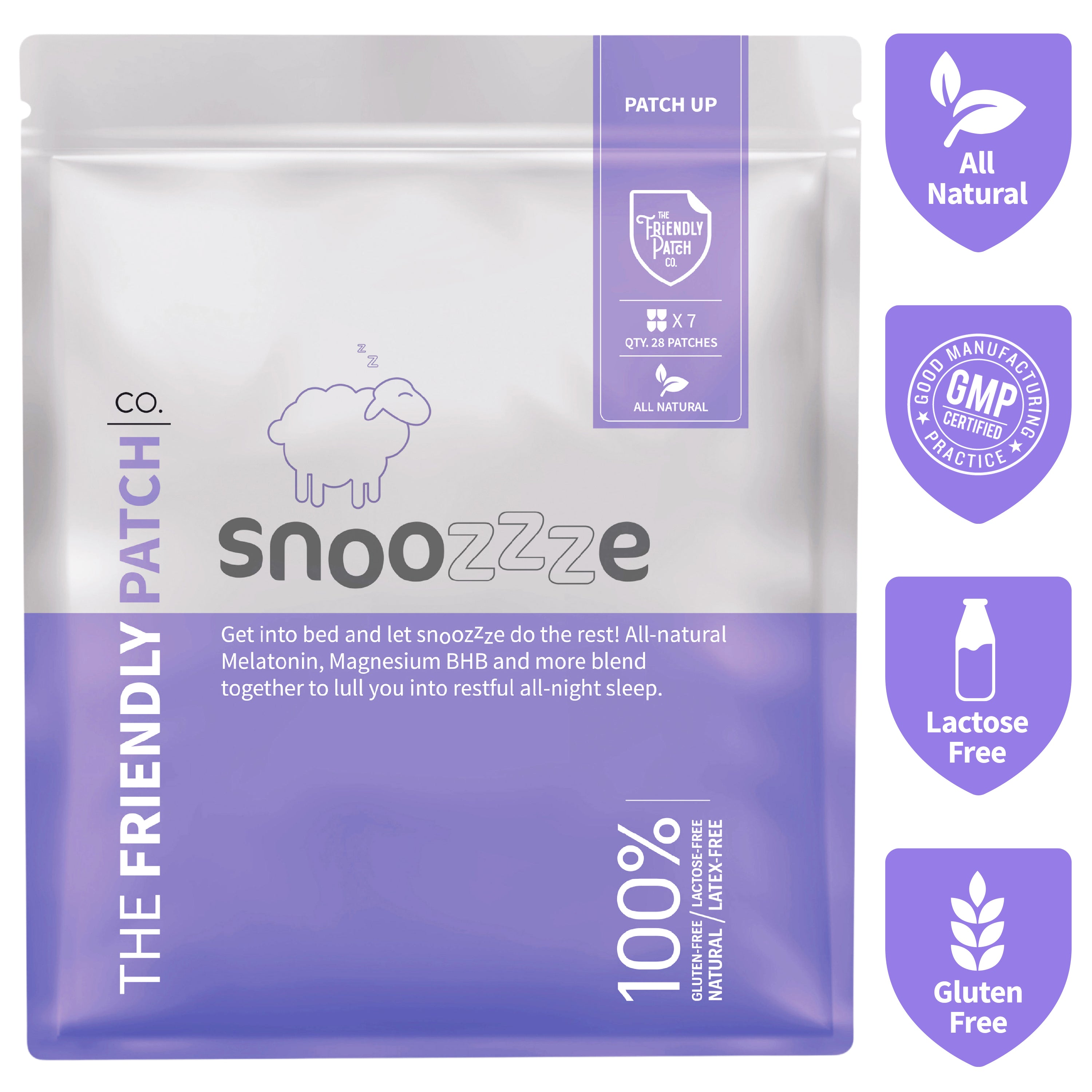 Snooze Sleep Patches – Melatonin, Ashwagandha & Magnesium | 28 Patches