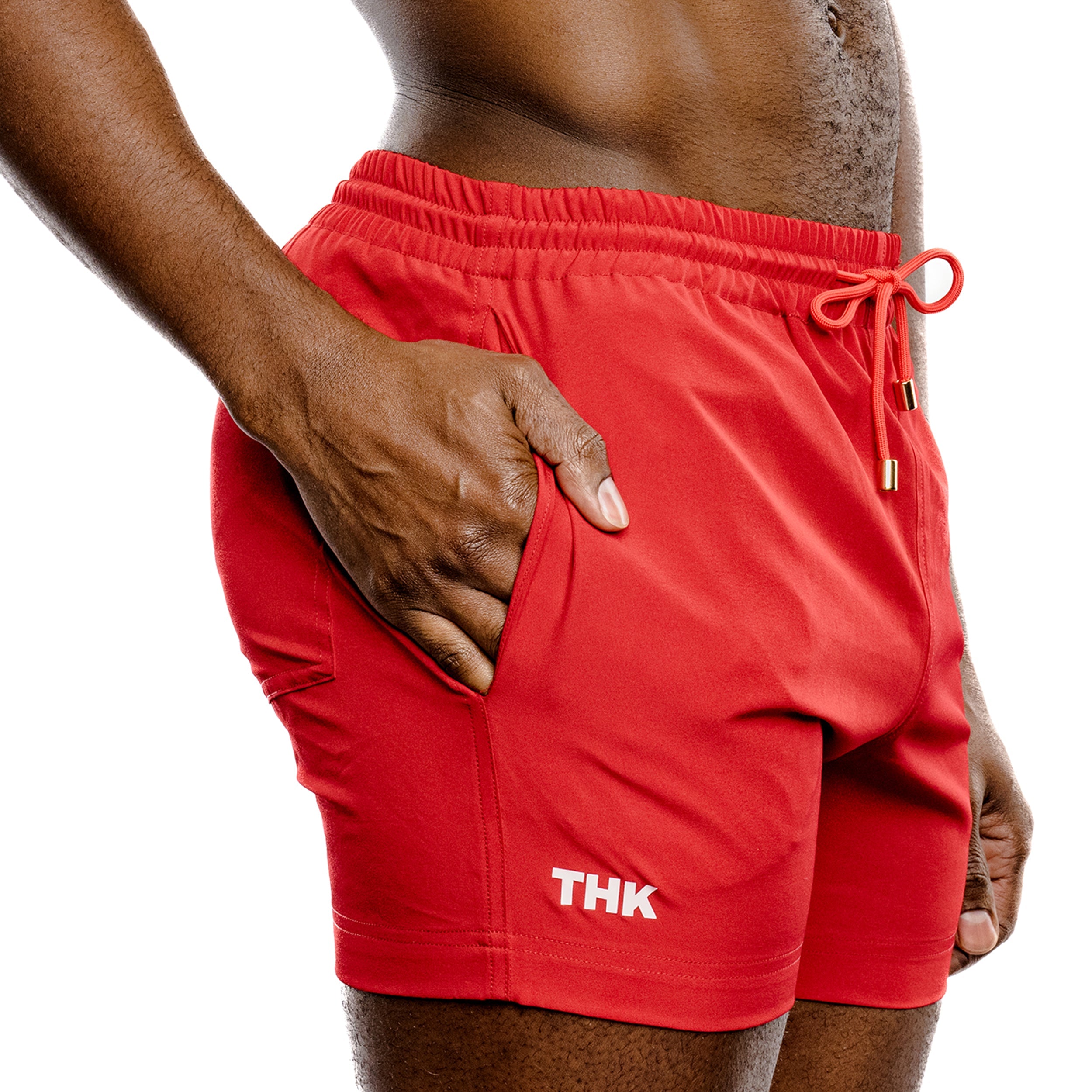 Red Swim Gym Shorts – Quick Dry Athletic Training & Swimwear Shorts